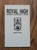 Royal High 1991-92 Rugby Members Handbook