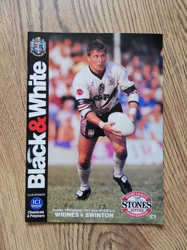 Widnes v Swinton Oct 1991 Rugby League Programme
