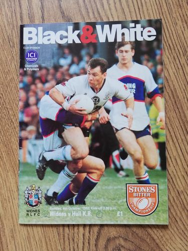 Widnes v Hull KR Oct 1992 Rugby League Programme