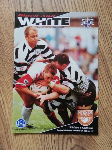 Widnes v Oldham Oct 1993 Rugby League Programme