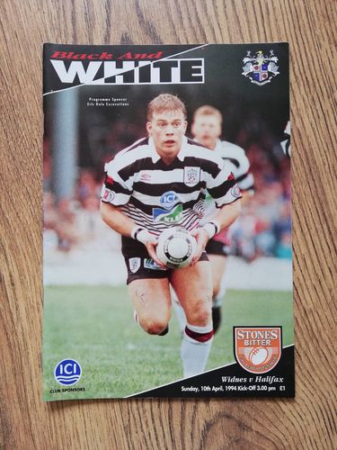 Widnes v Halifax Apr 1994 Rugby League Programme