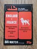 England v France Mar 1979 Rugby Programme