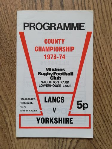 Lancashire v Yorkshire Sept 1973 Rugby League Programme