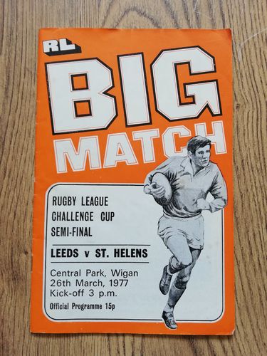 Leeds v St Helens Mar 1977 Challenge Cup Semi-Final Rugby League Programme