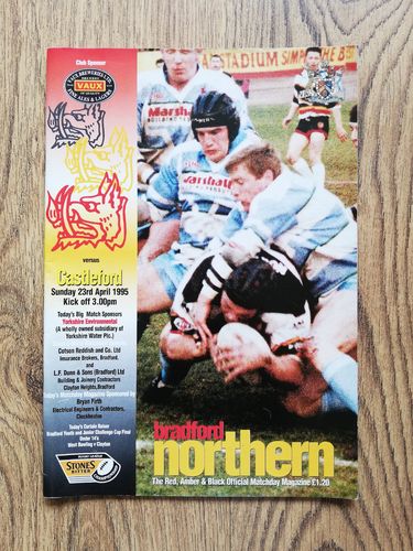 Bradford Northern v Castleford Apr 1995 Rugby League Programme