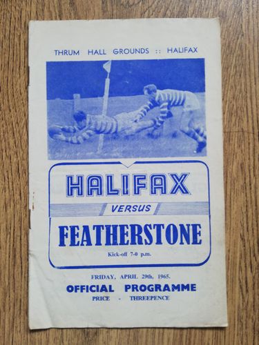 Halifax v Featherstone Apr 1965 Rugby League Programme