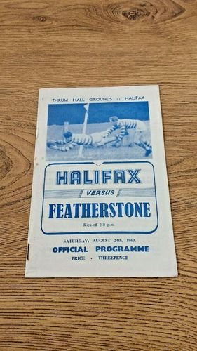 Halifax v Featherstone Aug 1963 Rugby League Programme