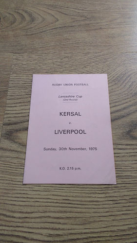 Kersal v Liverpool 1975 Lancashire Cup 2nd round Rugby Programme