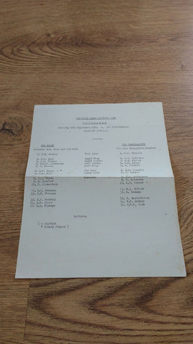 Old Blues v Old Haberdashers 1959 Rugby Programme (single sheet)