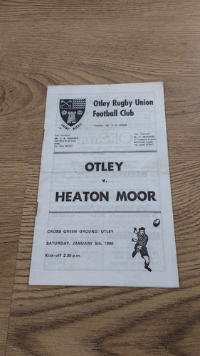 Otley v Heaton Moor Jan 1980 Rugby Programme