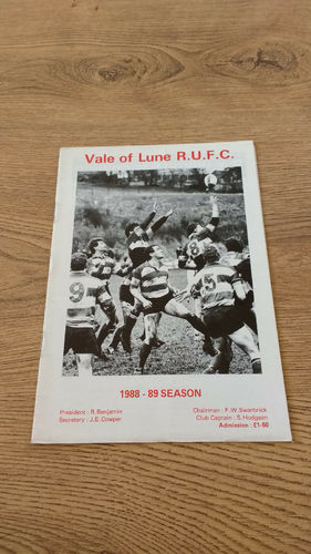 Vale of Lune v Orrell Apr 1989 Rugby Programme