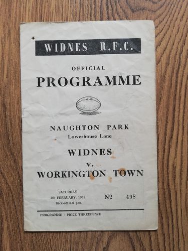 Widnes v Workington Feb 1961 Rugby League Programme