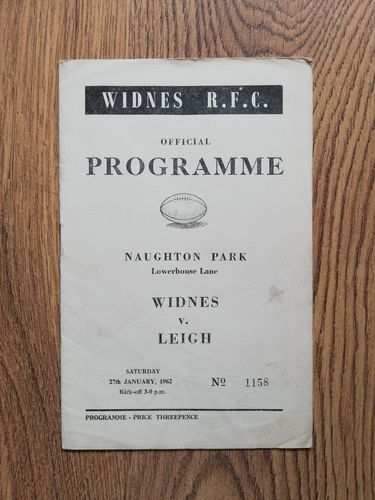 Widnes v Leigh Jan 1962 Rugby League Programme