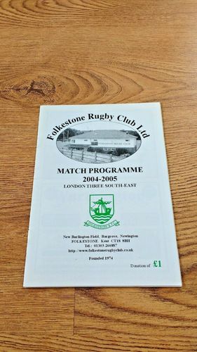 Folkestone v Maidstone Nov 2004 Rugby Programme
