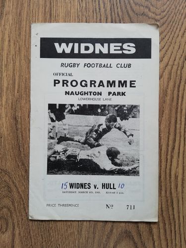 Widnes v Hull Mar 1963 Rugby League Programme