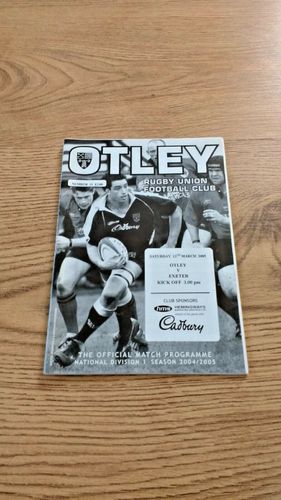 Otley v Exeter Mar 2005 Rugby Programme