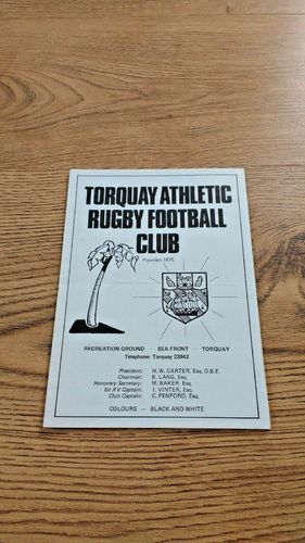 Torquay Athletic v Exeter University 1983 Devon Cup Quarter-Final Rugby Programme