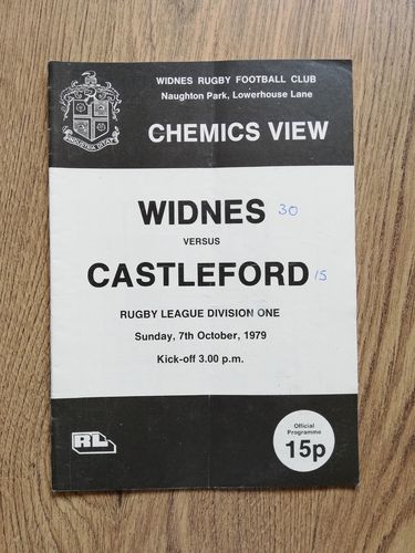 Widnes v Castleford Oct 1979 Rugby League Programme