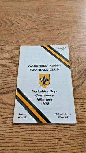 Wakefield v Liverpool Sept 1978 Rugby Programme