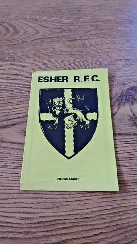 Esher v London Irish Jan 1981 Rugby Programme