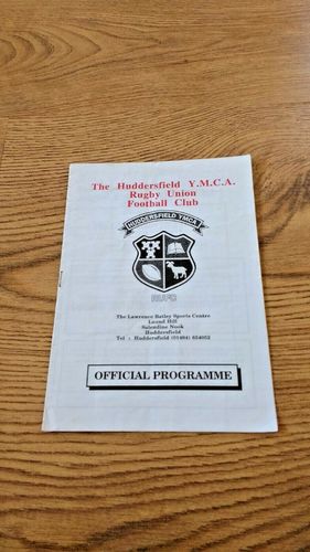 Huddersfield YMCA v Yarnbury Dec 1996 Yorkshire Shield Rugby Programme