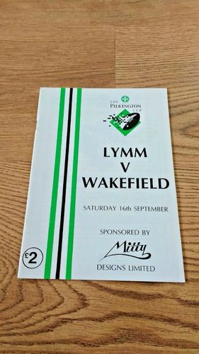 Lymm v Wakefield Sep 1989 Pilkington Cup 1st Round Rugby Programme