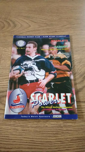 Llanelli v Cardiff Dec 1997 Rugby Programme