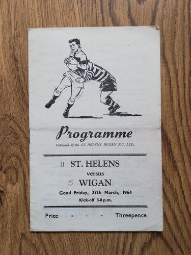 St Helens v Wigan Mar 1964 Rugby League Programme
