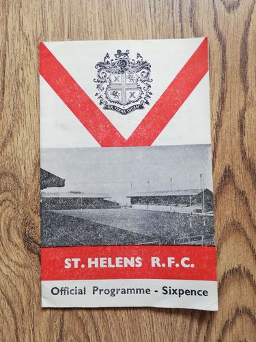St Helens v Warrington Sept 1967 RL Programme