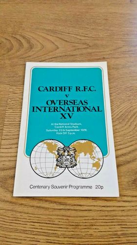 Cardiff v Overseas International XV 1976 Centenary Match Rugby Programme