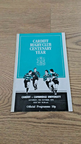 Cardiff v Cambridge University Oct 1976 Rugby Programme
