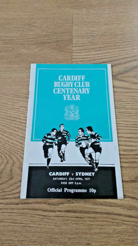 Cardiff v Sydney Apr 1977 Rugby Programme