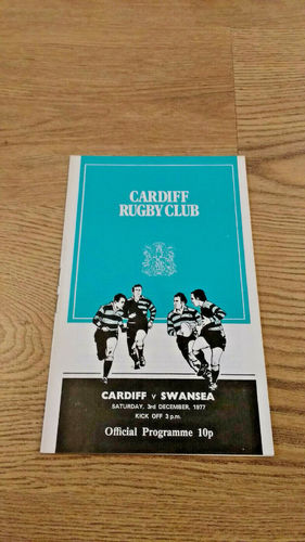 Cardiff v Swansea Dec 1977 Rugby Programme