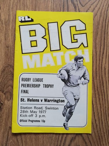 St Helens v Warrington May 1977 Premiership Trophy Final RL Programme