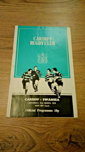 Cardiff v Swansea Mar 1979 Rugby Programme
