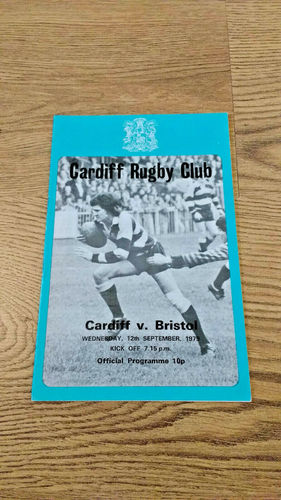 Cardiff v Bristol Sept 1979 Rugby Programme