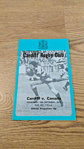 Cardiff v Canada Sept 1979 Rugby Programme