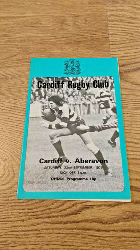 Cardiff v Aberavon Sept 1979 Rugby Programme