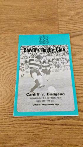 Cardiff v Bridgend Oct 1979 Rugby Programme
