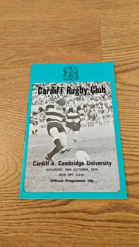 Cardiff v Cambridge University Oct 1979 Rugby Programme