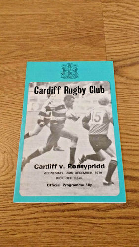 Cardiff v Pontypridd Dec 1979 Rugby Programme