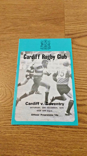 Cardiff v Coventry Dec 1979 Rugby Programme