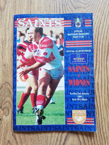 St Helens v Widnes Jan 1994 Rugby League Programme