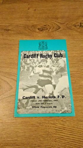 Cardiff v Heriots FP Feb 1980 Rugby Programme