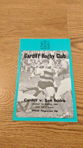 Cardiff v San Isidro Mar 1980 Rugby Programme