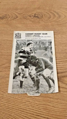 Cardiff v Bristol Sept 1975 Rugby Programme