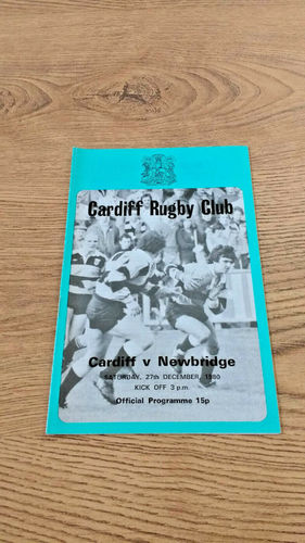 Cardiff v Newbridge Dec 1980 Rugby Programme