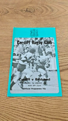 Cardiff v Bridgend Jan 1981 Rugby Programme