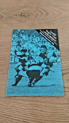 Cardiff v Oxford University Nov 1987 Rugby Programme