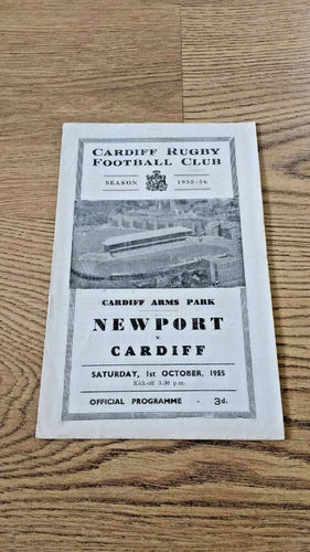 Cardiff v Newport Oct 1955 Rugby Programme